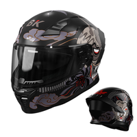 Casque de moto intégral ABS avec double visière pour usage unisexe en course quatre saisons