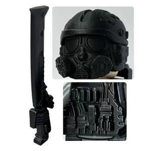 MOC tentara SWAT pasukan khusus militer Mini tokoh aksi senjata pedang Broadsword helm <span class=keywords><strong>Gas</strong></span> masker bata mainan - Product Image 3