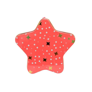 Caja de Metal Decorativa Personalizada con Logotipo, 40*40*16mm, Lata de Metal para Recuerdos, Llavero en Forma de Estrella, Caja Pequeña - Product Image 1