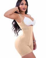 Body sculptant à double compression élevée avec contrôle abdominal, fermeture à agrafes et réglable