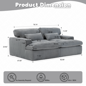 Sofá Seccional Modular de Piel Sintética de Lujo, Sofá Convertible de Combinación Libre con Otomana y Cojines con Resortes Ensacados para el Hogar - Product Image 2