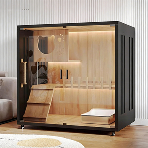 Nouveauté, enclos pour chat en bois massif de luxe, grande <span class=keywords><strong>cage</strong></span> moderne pour chat, mobilier pour chat d'intérieur, prêt pour l'hiver, écologique - Product Image 4