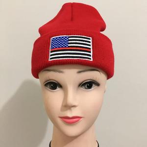 Sottile Linea Blu <span class=keywords><strong>USA</strong></span> Flag Knit della Protezione Del Cranio Del Cappello <span class=keywords><strong>Beanie</strong></span> - Product Image 2