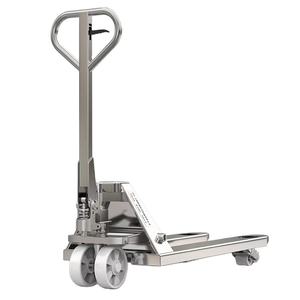 Truk Pallet Tangan HUGO dari Baja Anti Karat dengan Roda Nylon Kapasitas 3T Bersertifikasi CE Tinggi Angkat 200MM untuk Penggunaan Dalam/Luar Ruangan - Product Image 3