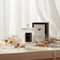 Ароматические свечи LunaLith Luxury из соевого воска с натуральными ароматическими маслами |   Оптовая продажа стеклянных ароматических свечей в емкостях с крышкой-колпаком