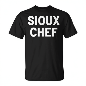 T-shirt Sioux Chef noir pour adulte, unisexe, promotionnel - Product Image 2