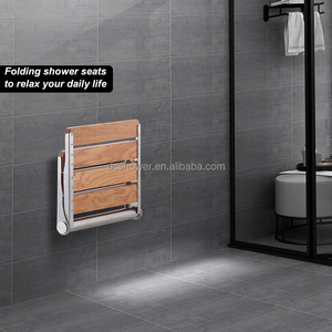 Banc de <span class=keywords><strong>douche</strong></span> pliable en bois de teck de haute qualité en gros Design moderne siège de <span class=keywords><strong>douche</strong></span> pliant <span class=keywords><strong>mural</strong></span> rabattable <span class=keywords><strong>pour</strong></span> salle de bain - Product Image 1