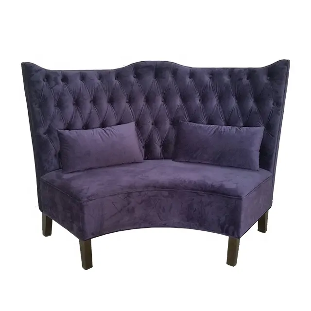 Luxury High Back Velvet Chesterfield Curved Sofa