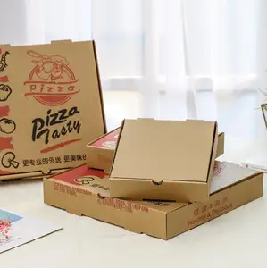 12 inç gıda sınıfı flüt oluklu özel baskılı boyutu pizza kutusu