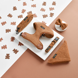 SinSky Teddy <span class=keywords><strong>Dog</strong></span> Arnés Set Diseñador de lujo Collares de perro personalizados y correas a juego Logotipo de goma - Product Image 1