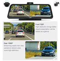10 pouces 4G ADAS Android 8.1 tableau de bord RAM 2GB ROM 32GB Navigation GPS avec double caméras Wifi voiture Dvr moniteur de stationnement