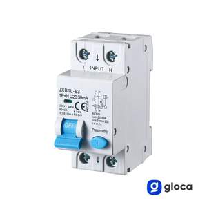 Gloca Jxb1l RCBO 1P + N ตัวตัดวงจรส่วนต่าง6Ka 30Ma C20พร้อมปุ่มทดสอบรายเดือนสำหรับใช้ในที่พักอาศัยและเชิงพาณิชย์ - Product Image 2