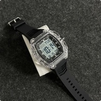 Jam Tangan Digital LED Sport Anti Air Gaya Mecha untuk Pria, Desain Cyberpunk untuk Streetwear & Workwear