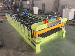 Хорошее качество, двухслойная длинная алюминиевая металлическая кровельная плитка, рулонная машина для продажи - Product Image 3