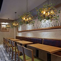 Lampe suspendue vintage en herbe synthétique, luminaires décoratifs personnalisés pour intérieur, bar, restaurant