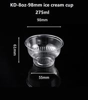 Gobelets en plastique populaires pour crème glacée/dessert avec couvercles, 8 oz (275 ml), pour parfait, fêtes, mariages, pique-niques, à emporter – Vente directe usine
