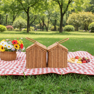 Panier-cadeau en plastique PP fait main, style vintage, en forme de maison, pour mariage, anniversaire, demoiselle d'honneur, pique-nique - Product Image 1