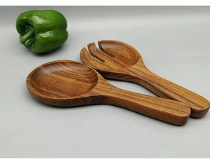 Set di utensili da <span class=keywords><strong>cucina</strong></span> in legno massello-insalata cucchiaio forchetta per cucinare e servire Love Wood Collection - Product Image 4