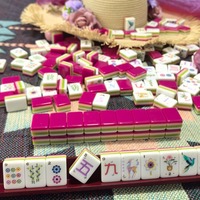 Set Mahjong Amerika 160 Ubin Akrilik Set Hiburan Santai Lipat Pilihan Warna Grosir