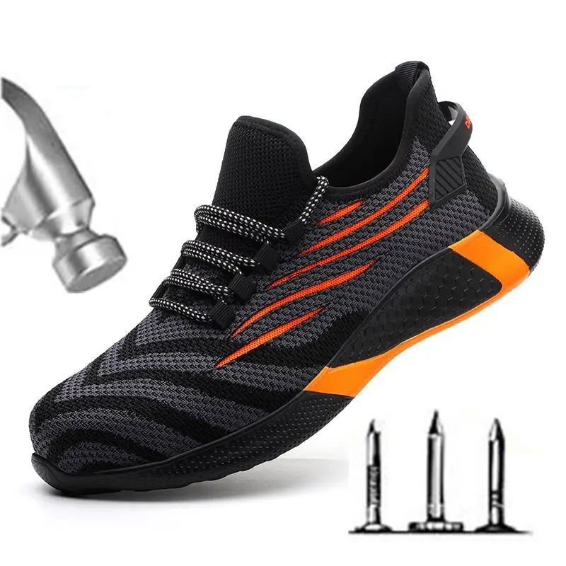 Men's work boots construction site protective shoes puncture-resistant steel toe indestructible protective shoes