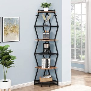 Estantería <span class=keywords><strong>de</strong></span> esquina industrial <span class=keywords><strong>de</strong></span> seis niveles, estantería <span class=keywords><strong>de</strong></span> exhibición <span class=keywords><strong>de</strong></span> plantas para sala <span class=keywords><strong>de</strong></span> estar, dormitorio, terraced - Product Image 2