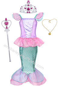 Robe de princesse sirène en dentelle pour filles, Costumes de films <span class=keywords><strong>et</strong></span> de télévision, robes de carnaval d'halloween pour enfants, robes de princesse <span class=keywords><strong>Ariel</strong></span> - Product Image 5