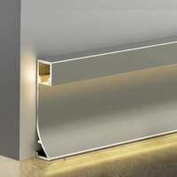 Profilé de plinthe LED en alliage d'aluminium écologique 80 mm Garantie 5 ans pour hôtels, hôpitaux, appartements - Mur décoratif durable
