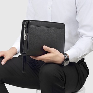 Borsa a Mano in Pelle per <span class=keywords><strong>Uomo</strong></span> Personalizzata OEM, <span class=keywords><strong>Pochette</strong></span> da Polso con Chiusura, Logo Personalizzato, Grande Borsa da <span class=keywords><strong>Uomo</strong></span> - Product Image 1