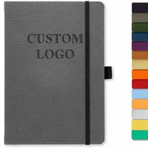 Carnet de notes en cuir PU de haute qualité avec logo en relief A5, étui à stylo, journal, carnet à couverture rigide, logo imprimé - Product Image 1