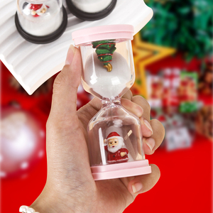 <b>Art</b> <b>Deco</b> Handmade Glass Beads Sand Timer with Santa & Tree Design for Christmas Home Holiday Decor - Product Image 1