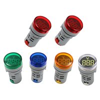 Monitor de Voltaje Digital de 3 Piezas, 60-500V, 110v, 220v, Voltímetro, Detector de Voltaje, Panel con Indicador Luminoso Verde, Rojo y Amarillo