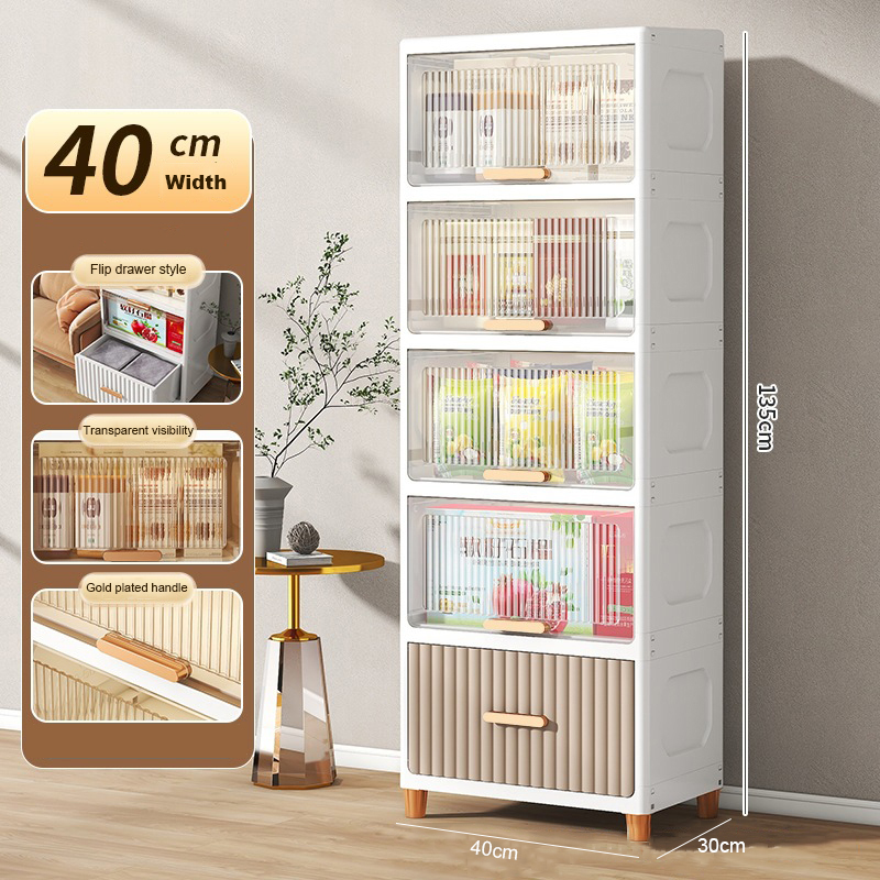 40cm di larghezza bianco trasparente + grigio cassetto