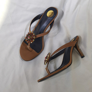 Latest Design <b>Flip</b> <b>Flop</b> Talons Haut Sexy Blue Escarpins Unique High Open Toe Thong Women Heels - Product Image 5