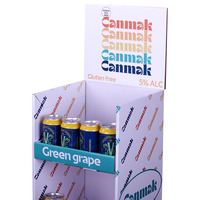 Présentoir de produits au détail de supermarché pour boissons et boissons alcoolisées support de sol en carton pour canettes de bière bouteilles de vin