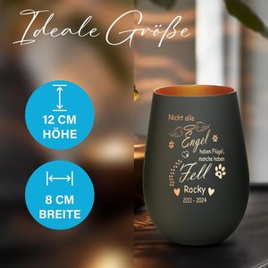 Vaso de Vidrio para Vela Conmemorativa de Mascotas, Ecológico y Artesanal de Lujo Zen, con Grabado Láser del Nombre Deseado y Diseño de Huella - Product Image 6