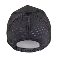 Casquette de baseball ajustée à 5 panneaux Logo de broderie personnalisé sergé Design perforé respirant Casquette de sport 100% coton pour l'extérieur