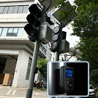Système de feux de signalisation routière à LED 4 voies, alimenté par énergie solaire, hors réseau, avec batterie intégrée, boîtier PC rouge, vert, jaune, écran complet