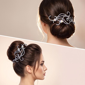 Accessoires de <span class=keywords><strong>chignon</strong></span> en strass pour <span class=keywords><strong>mariée</strong></span>, pour mariage, concours de danse latine et spectacles sur scène - Product Image 1