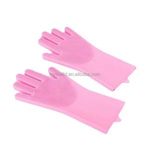 Guantes de Limpieza Reutilizables de Espesor Medio, Resistentes al Calor, con Cepillo de Silicona para Lavar Platos, Diseño Nuevo 2025 - Product Image 1