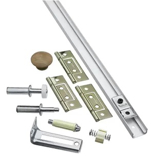 <span class=keywords><strong>Kit</strong></span> <span class=keywords><strong>de</strong></span> quincaillerie pour porte <span class=keywords><strong>de</strong></span> <span class=keywords><strong>placard</strong></span> à double battant, système <span class=keywords><strong>de</strong></span> glissière <span class=keywords><strong>de</strong></span> 48 pouces, acier au carbone, argenté, durable, pour usage en cuisine - Product Image 1