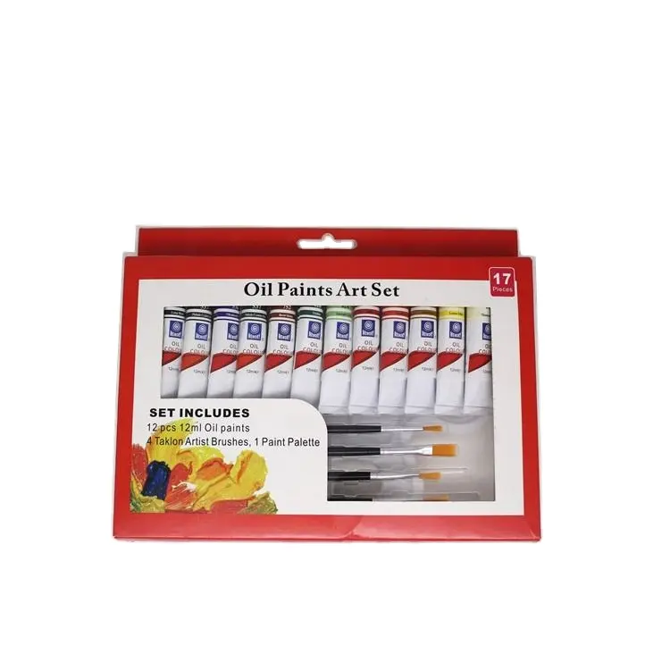 Набор масляных красок для 12 видов цветов памяти, 12 мл, с 4 нейлоновыми кисточками и 1 палитрой, набор для рисования, художественные принадлежности