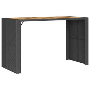 Black Rattan <b>Garden</b> <b>Bar</b> Set With <b>Table</b> And 4 Stools Outdoor Furniture Contemporary Design For Patio Or <b>Garden</b> Use - Product Image 4