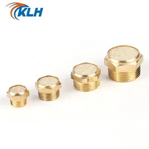 PSV Series PT/NPT male thread flat head sintered brass air exhaust silencer pneumatic muffler filter for noise reducing