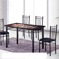 Métal et verre table à manger ensemble pour meubles de salle à manger avec chaise de salle à manger 6 pièces ou 4 pièces