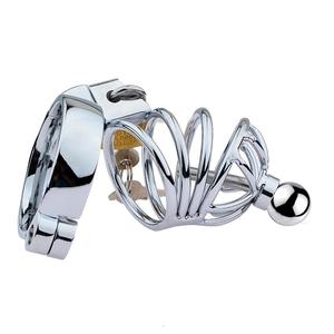 MOGlovers-Jaula de Metal para Pene con Cinturón para Adulto, Dispositivo de Castidad con Tapón, Consoladores, Juguetes Sexuales - Product Image 1