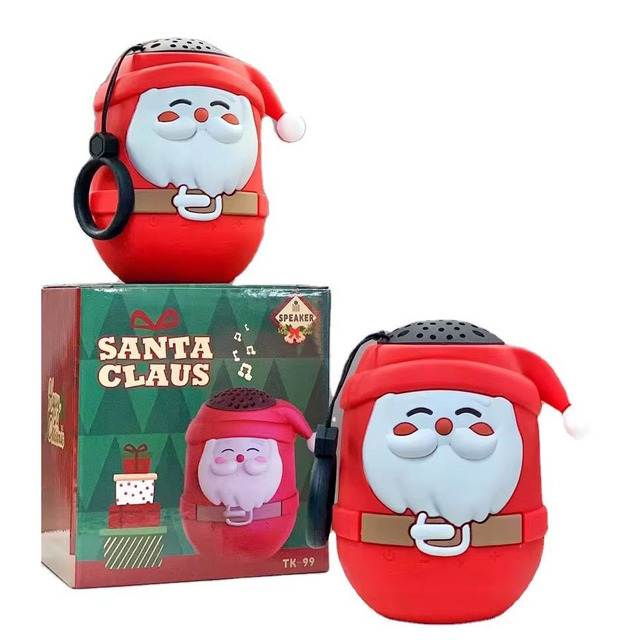 New Product Ideas 2026 Christmas Decoration Santa Claus Cartoon Cute Mini Portable Bluetooh Speaker Christmas Gifts for Kids