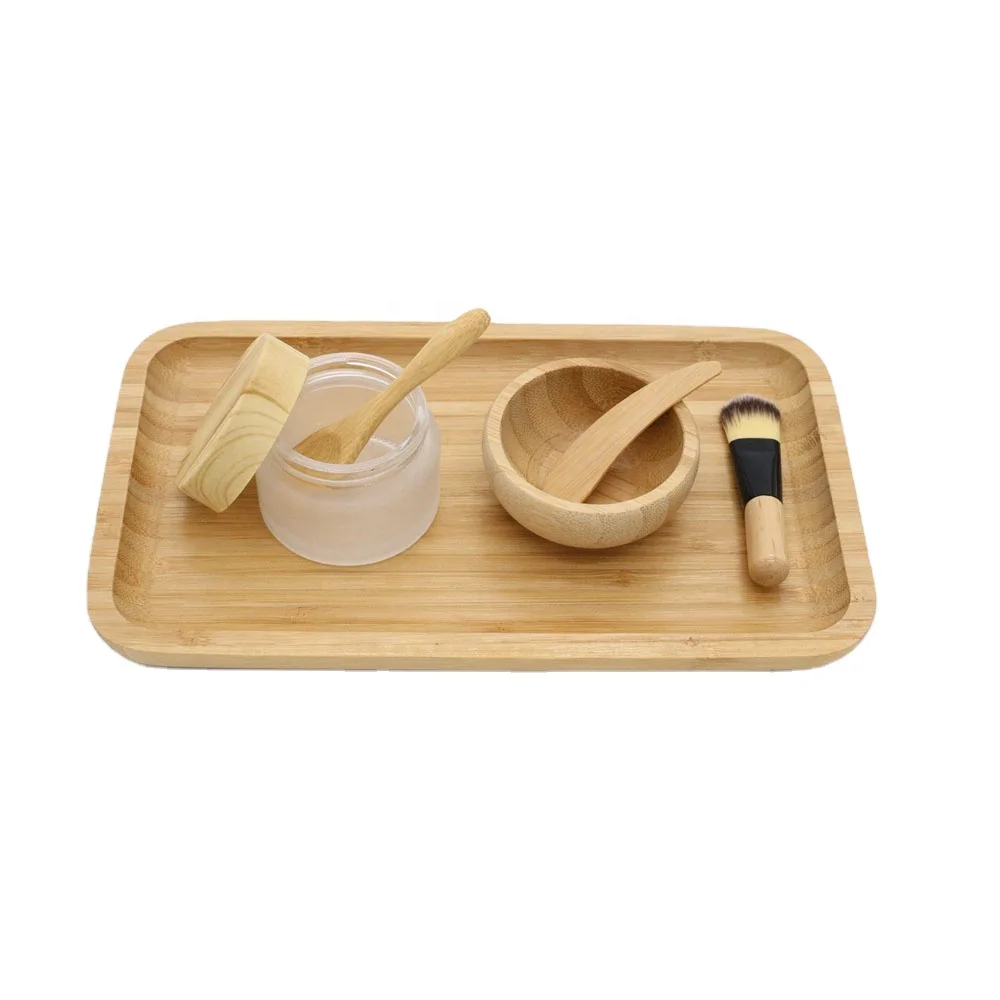 Набор бамбуковых тарелок для маски для лица «сделай сам», набор для смешивания глиняной маски для лица «сделай сам» с кистями и чашей, бутылка для крема, лезвие, ложка, 5 упаковок