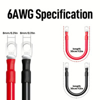 طقم أسلاك بطارية السيارات 6AWG 600V IP67، كابل شحن مع موصل، سلك مطاطي لتخزين الطاقة، محول طاقة جديد