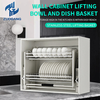 Cesto Elevatório de Cozinha em Aço Inoxidável 201 304SS para Armário, Cesto Deslizante para Louça, Secador de Louça