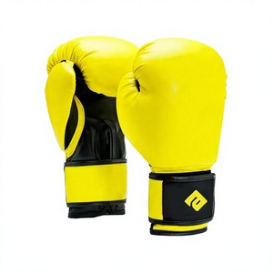 Guantes de boxeo de cuero para hombre con logotipo personalizado con absorción de humedad y cierre de velcro para uso en entrenamiento - Product Image 1